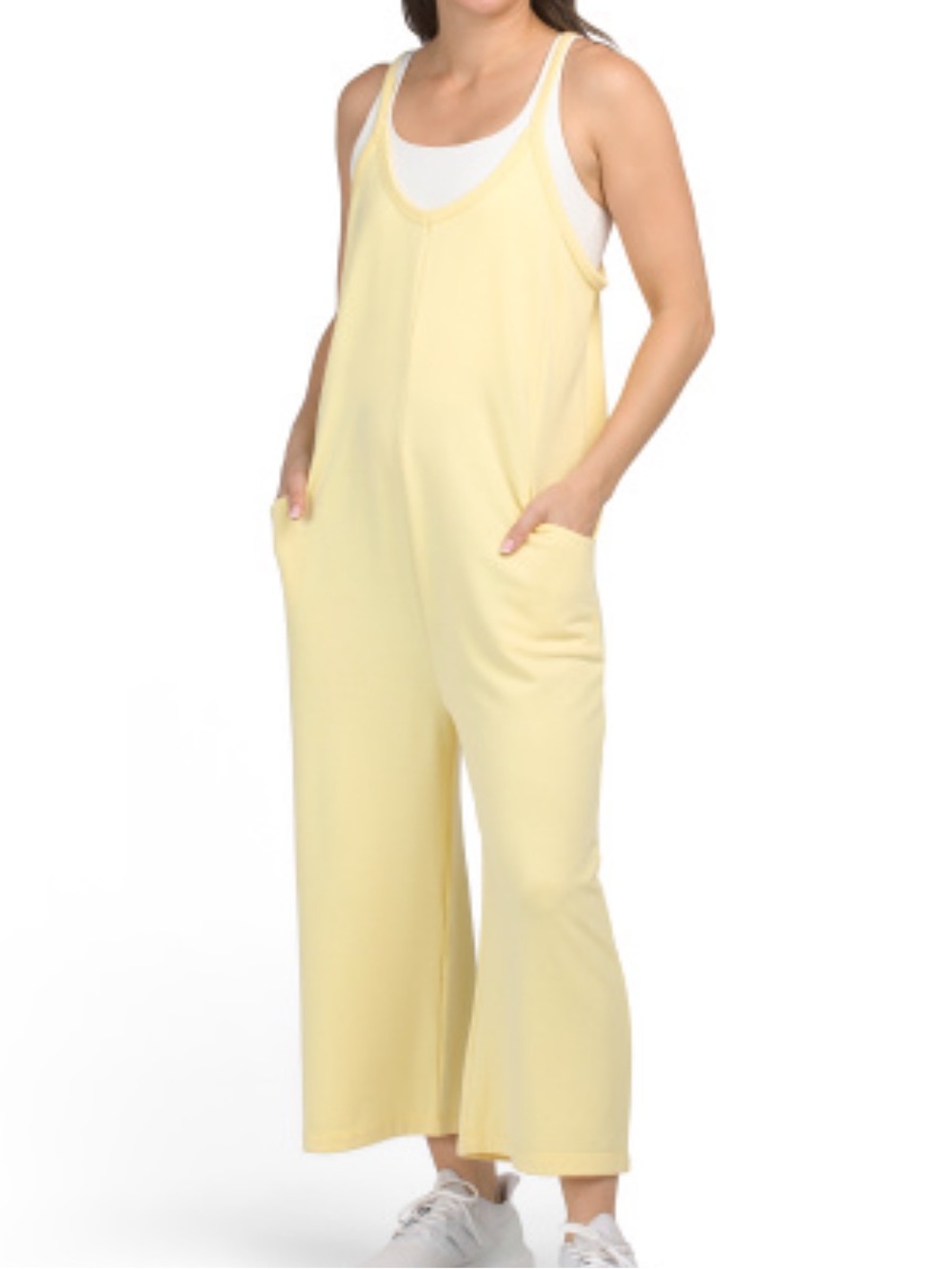 Sundry Pale Yellow Sleeveless Wide-Leg Jumpsuit NWT size medium